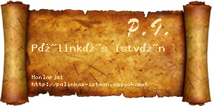 Pálinkás István névjegykártya